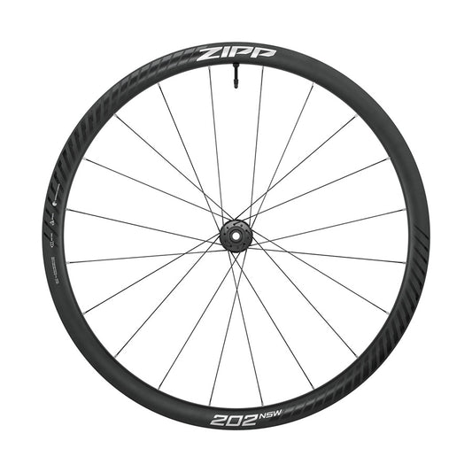Zipp 202 NSW A1 wheels, lightweight carbon bicycle wheels with aerodynamic design and sleek black finish, close-up view.