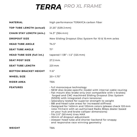 Radio Raceline, Terra Disc Pro XL, Black, 21.25''