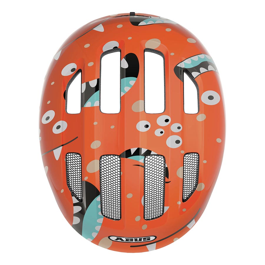 Pink Abus Smiley 3.0 youth helmet with butterfly design, featuring ventilation and adjustable straps for kids' safety and comfort.