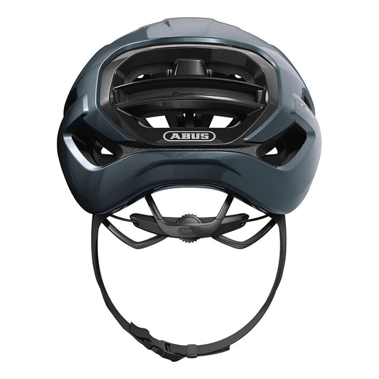 Abus Taipan road helmet in blue with size L (57-61cm), featuring aerodynamic design and ventilation for cycling safety.