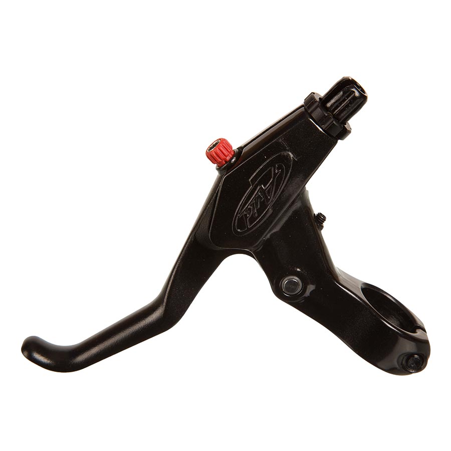 Pair of Avid Speed Dial 7 MTB brake levers, lightweight and ergonomic for mountain biking, shown mounted on handlebars.