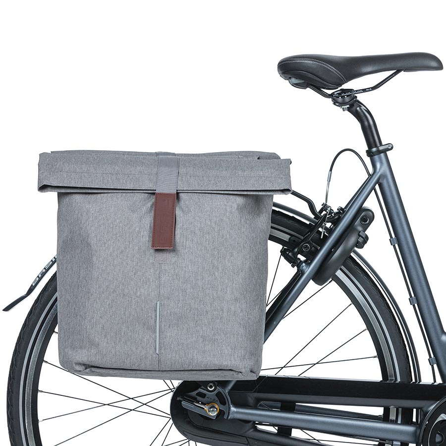 Black Basil City Panniers for bicycles, with spacious storage and durable design for urban commuting and bike touring.