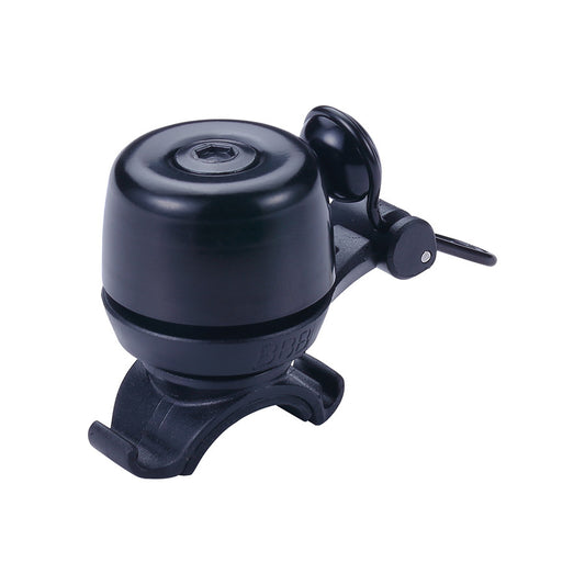 Black BBB Cycling BBB-17 Noisy bell, a compact bike horn with a simple push button, mounted on a handlebar.