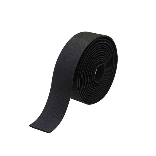 Black BBB Cycling BHT-01 RaceRibbon handlebar tape, 2.5mm thick, with textured surface for grip and comfort on bike handlebars.