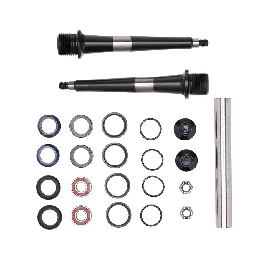 Crankbrothers spindle kit for pedal parts and accessories, showing the metal spindle component on a white background.