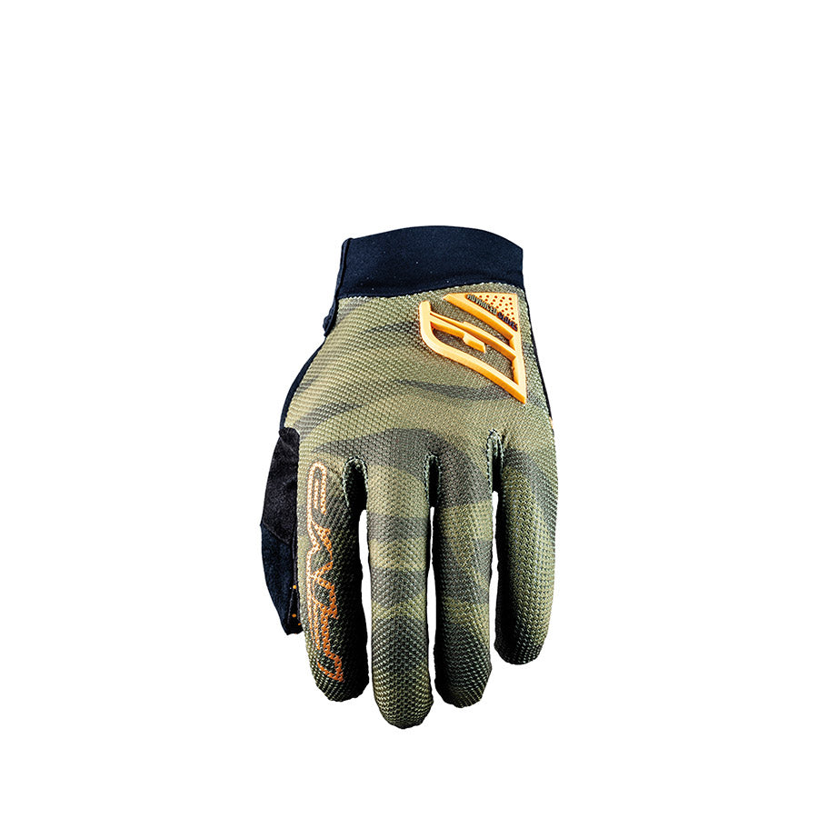 Black XR-Pro Full Finger Gloves by Five Gloves, 3XL pair showing close-up of textured palm and secure wrist design.