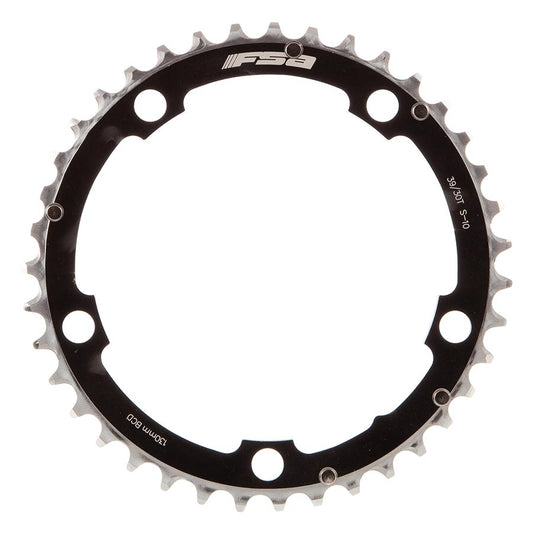 FSA, 39T, 10sp., BCD: 130mm, 5 Bolts, Inner Chainring, For Road triple, Aluminum, Black, 370-0239