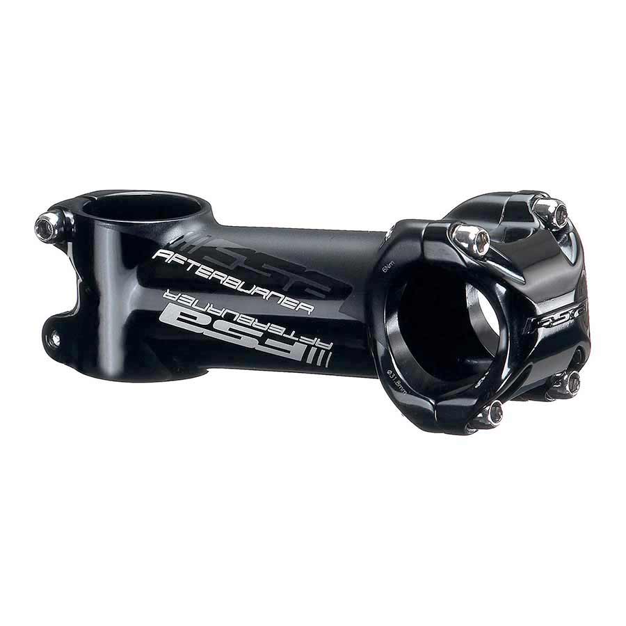FSA Afterburner threadless stem in 70mm length with 6° rise, black finish, designed for mountain bikes or road bikes.