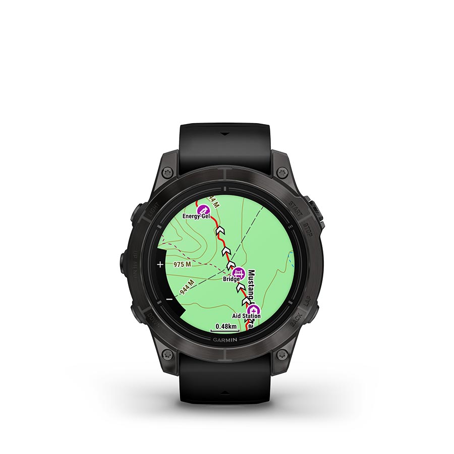Garmin, Epix Pro Sapphire Edition 47mm, Watch, Watch Color: Titanium, Wristband: Black - Silicone