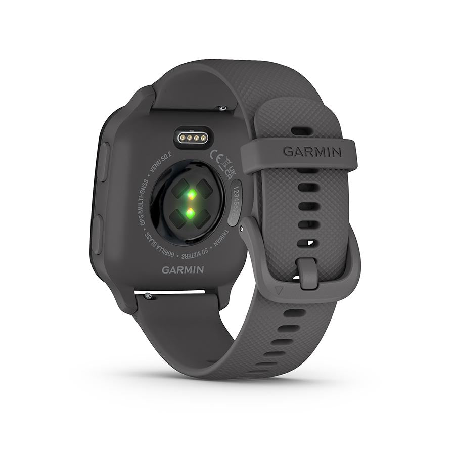 Garmin, Venu Sq 2, Watch, Watch Color: Shadow Grey, Wristband: Shadow Grey - Silicone