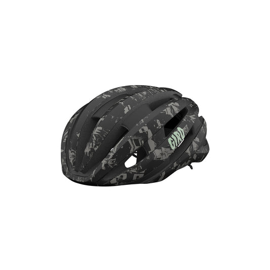 Black Giro Synthe II MIPS road helmet with aerodynamic design and ventilation for cyclists.