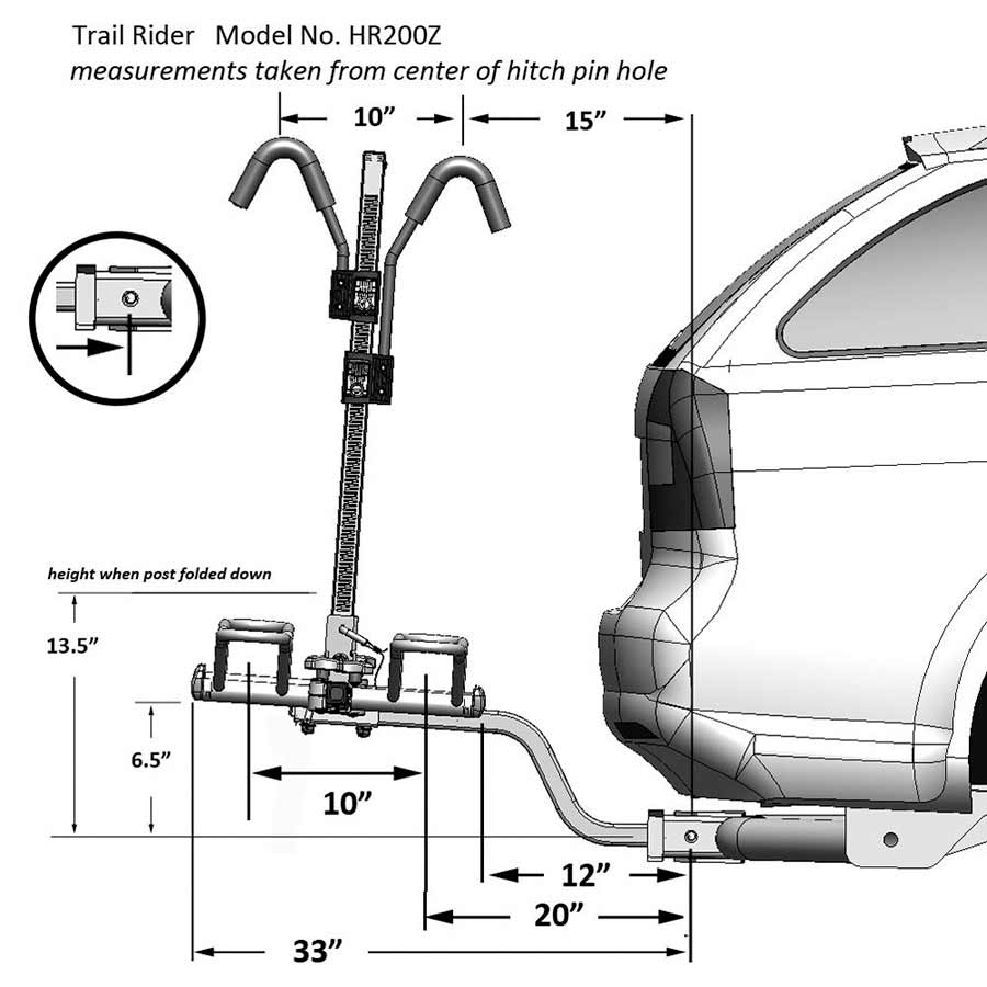 Hollywood Racks, Trail Rider, Hitch Mount Rack, 1-1/4'' and 2'', Bikes: 2