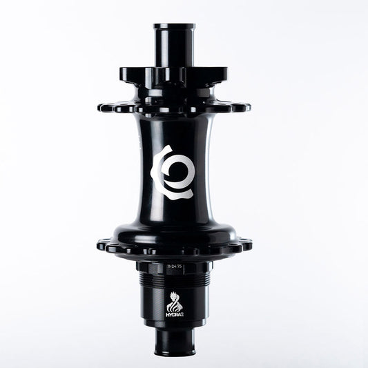 Industry Nine Hydra 2 Boost XD disc hub with 32h, 12mm TA, 148mm spacing, in black, for SRAM XD drivetrains.