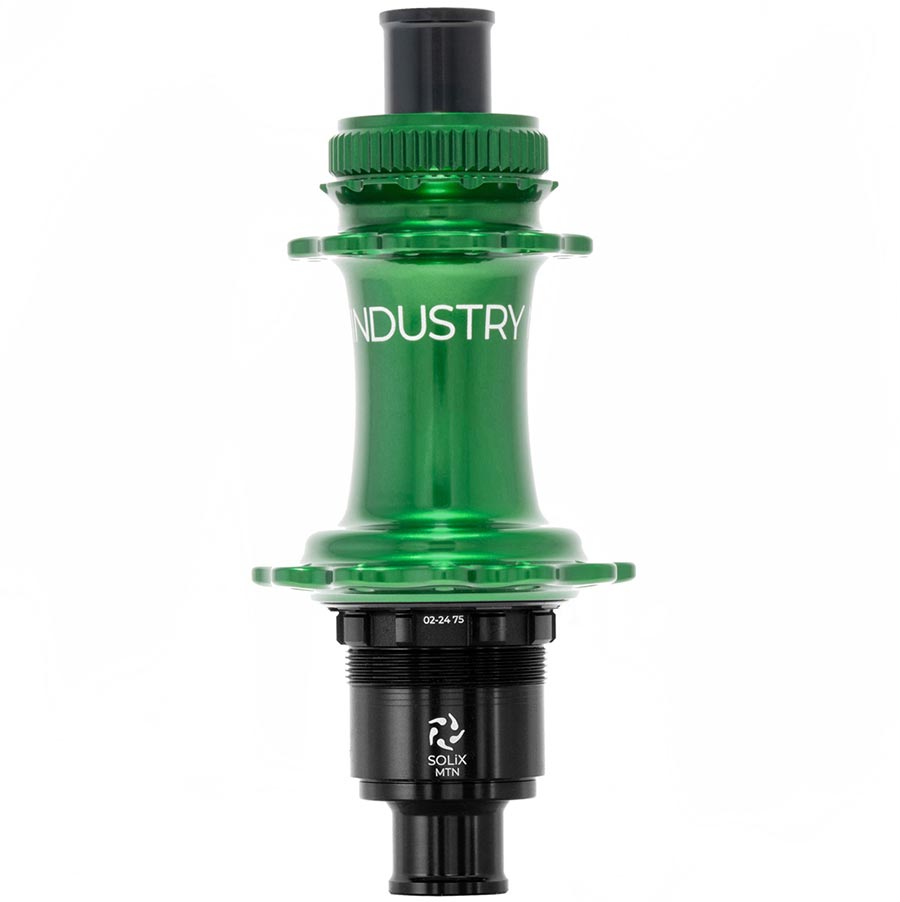 Industry Nine Solix M Classic Rear MS disc hub with Shimano Micro Spline, 24h, 12mm thru-axle, black finish.