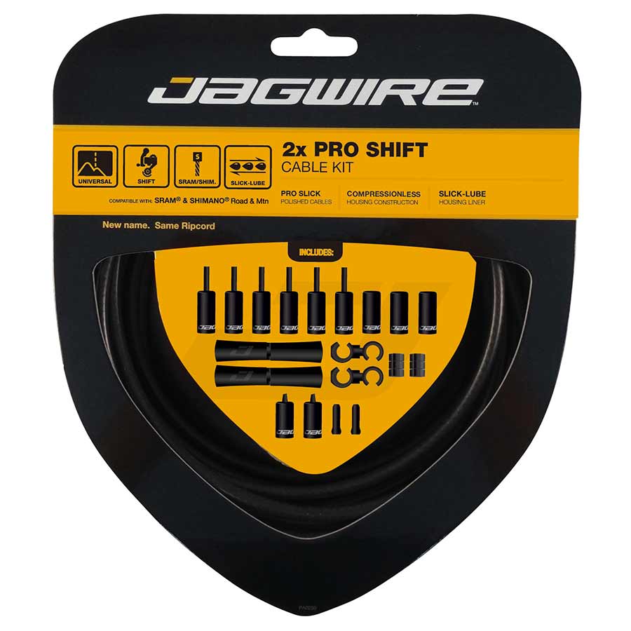 Jagwire Pro Shift Kit with black shifter cable and housing set for smooth gear shifting on bikes