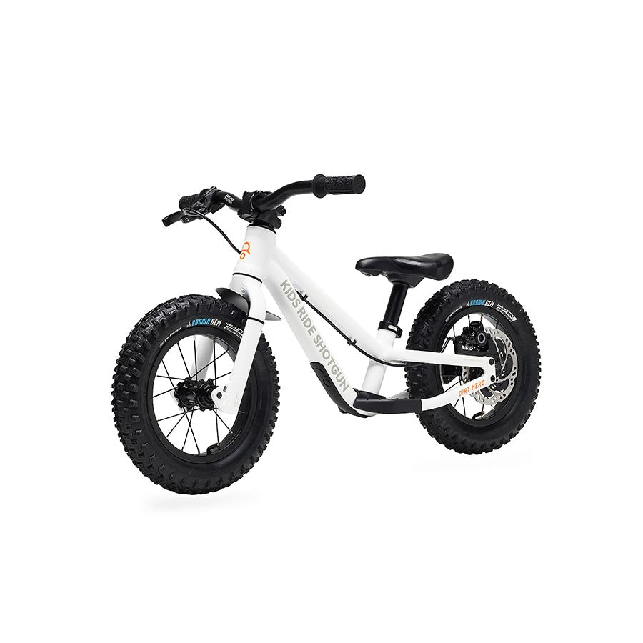 Kids Ride Shotgun, Dirt Hero 12'', Push Bike, 12-1/2'', Without Brake, White