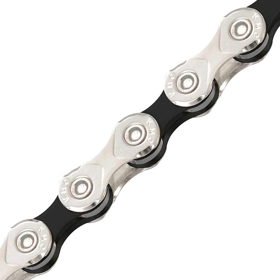KMC X10 10-speed silver bike chain with 116 links and 5.88mm width, designed for durable cycling performance