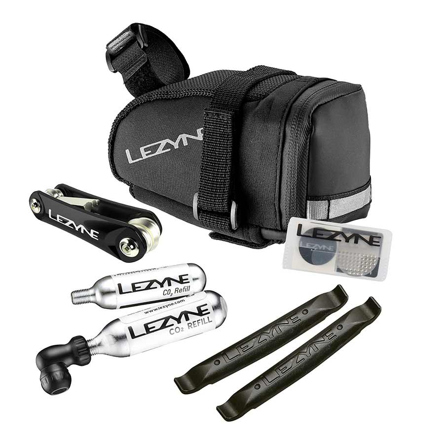 Lezyne, M-Caddy CO2 Kit, CO2 Inflator, Threaded, Presta, Schrader, Saddle bag, 2x16g