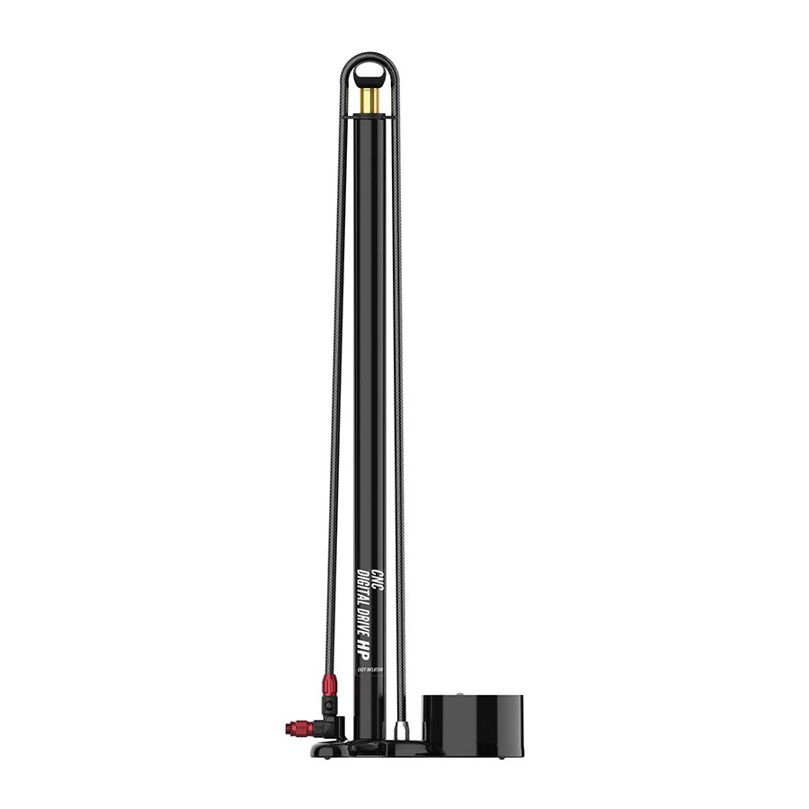 Lezyne CNC Digital Floor Drive pump with silver finish, digital gauge, ABS-1 Pro chuck, suitable for high-pressure bicycle tires