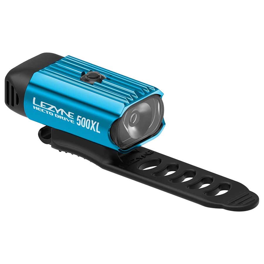 Black Lezyne Hecto Drive 500XL bike light with adjustable bezel and compact design for enhanced visibility and safety.