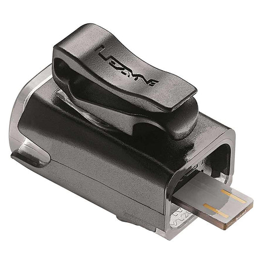 Lezyne KTV Drive front bike light in black with LED illumination, designed for visibility and safety during night rides.