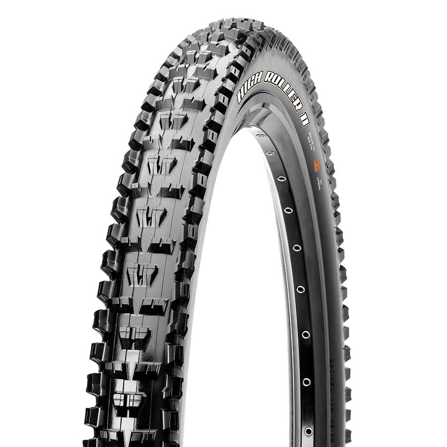 Maxxis High Roller II mountain tire 26x2.30 folding tubeless-ready with Maxx Terra compound and Exo protection on black rubber tread.