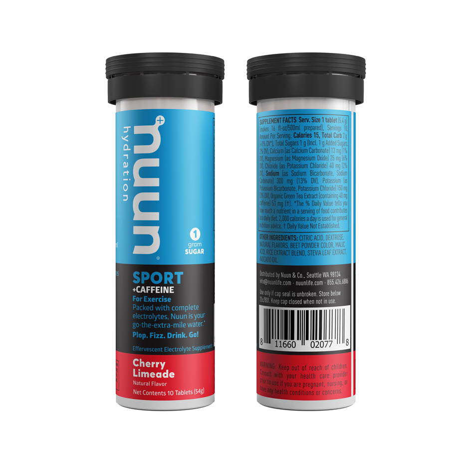 Nuun, Sport with Caffeine, Drink Mix, Cherry Limeade, Box of 8, 10 servings