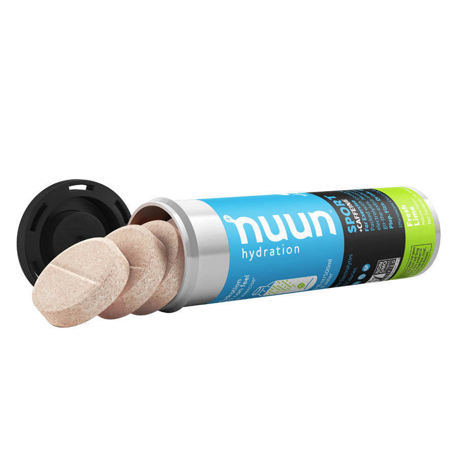 Nuun, Sport with Caffeine, Drink Mix, Fresh Lime, Box of 8, 10 servings