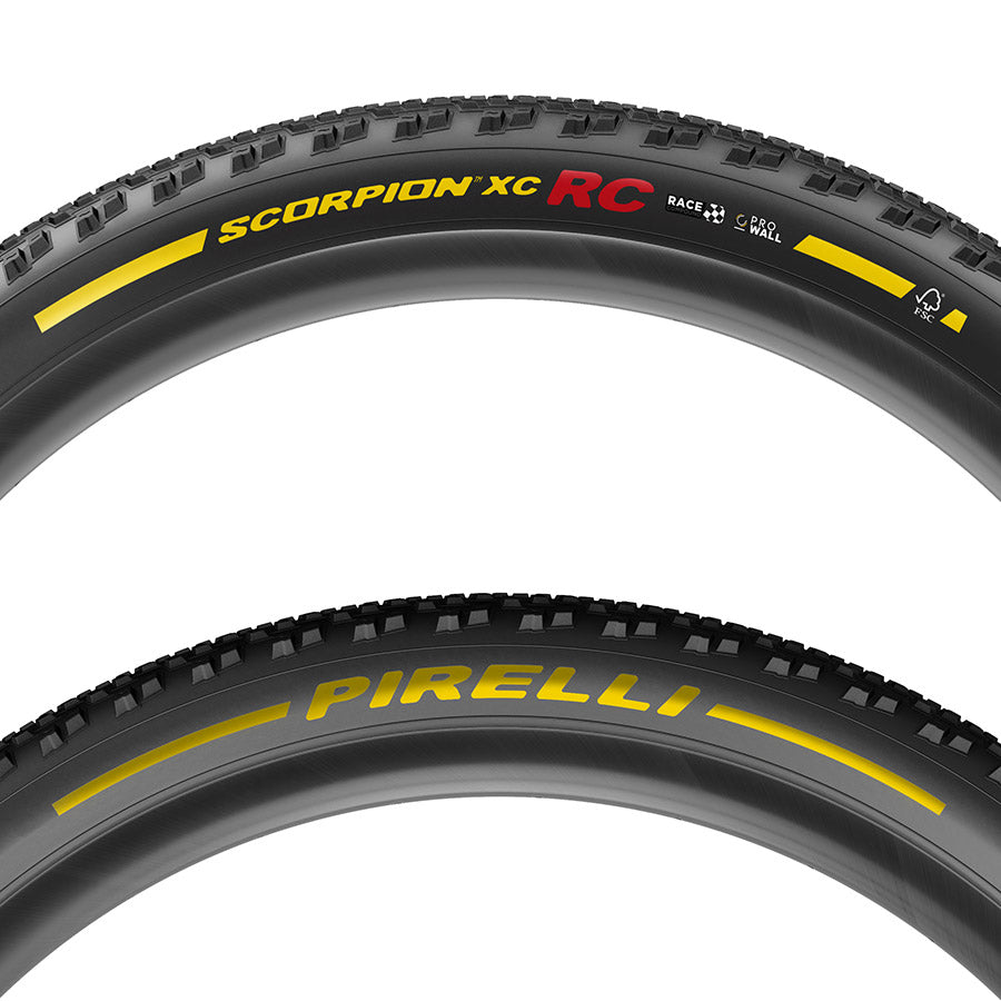 Pirelli Scorpion Race XC RC mountain tire with black rubber and lightweight 120 TPI casing for off-road biking.