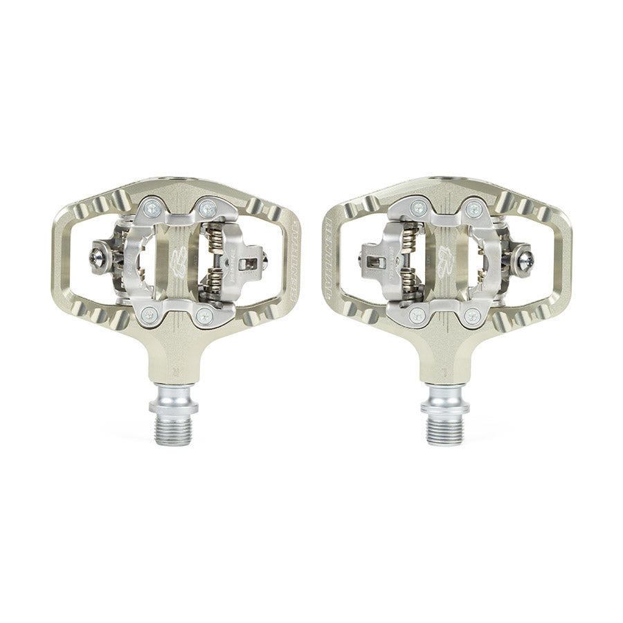 Renthal Revo-TRC clipless MTB pedals in black with metal clips and platform for mountain biking.
