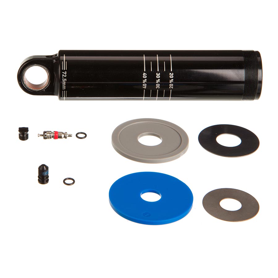 RockShox Deluxe/Super Deluxe damper body IFP shock repair part for mountain bike suspension, with standard eyelet and 40mm size.