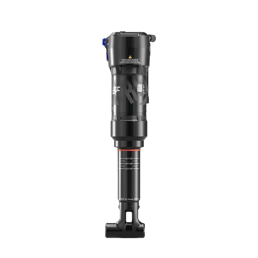 RockShox, Super Deluxe Thru Shaft RCT, Rear shock, 230x62.5, Shaft Eyelet: Trunnion, Body Eyelet: Yoke, 0Neg, Progressive,0Pos, MReb/MComp, 380Lockout