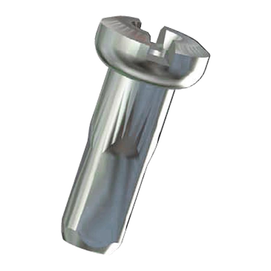 Sapim, Polyax Aluminum, Nipples, Silver, 2mm, (14G), 12mm, Bag of 100