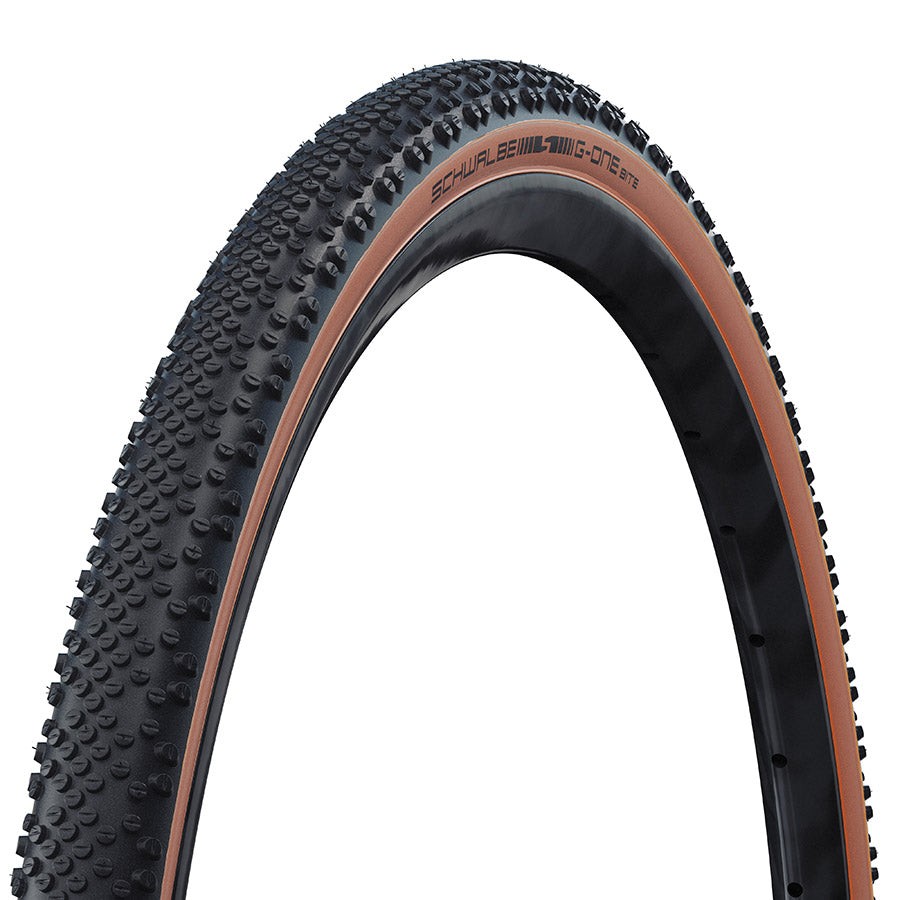 Schwalbe G-One Bite gravel tire, 700x40c, tubeless-ready, black folding tire with one-star microskin sidewall for gravel biking.