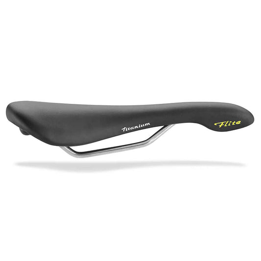 Black Selle Italia Flite 1990 road saddle with 280x146mm dimensions and lightweight 230g design, ideal for road cycling.