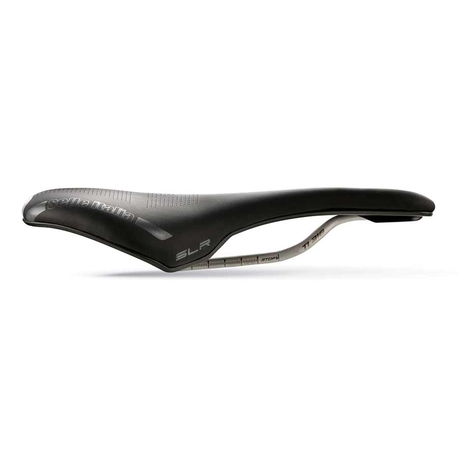 Selle Italia SLR Boost Gravel Superflow saddle in black with hi-viz accents, lightweight design for gravel and CX cycling.