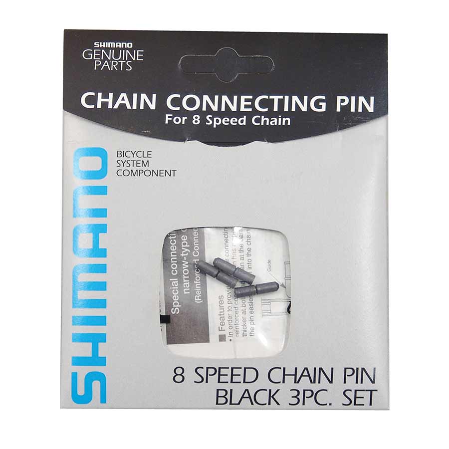 Shimano HG/IG 6/7/8 Speed chain links and pins for bike chains, shown in a bag of three connecting pins.