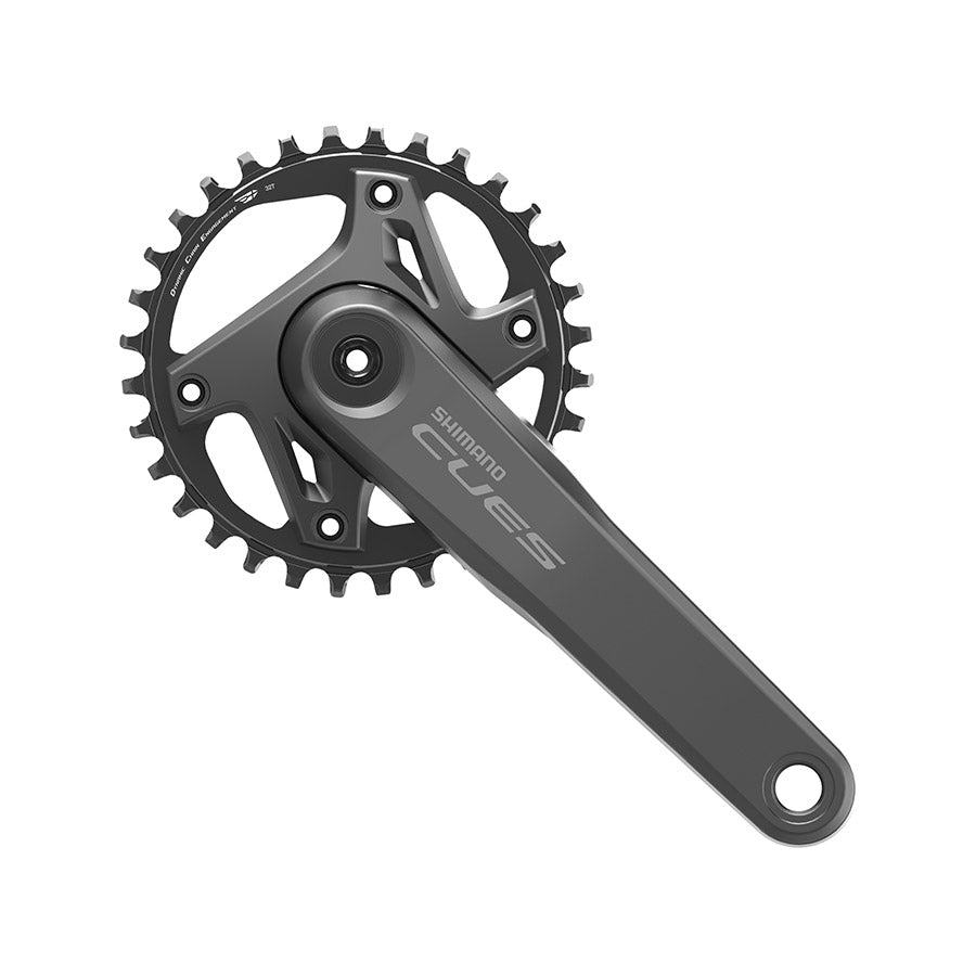 Shimano CUES FC-U6000-1 MTB crankset with 170mm black Hollowtech II arms and boost compatibility, designed for mountain biking.