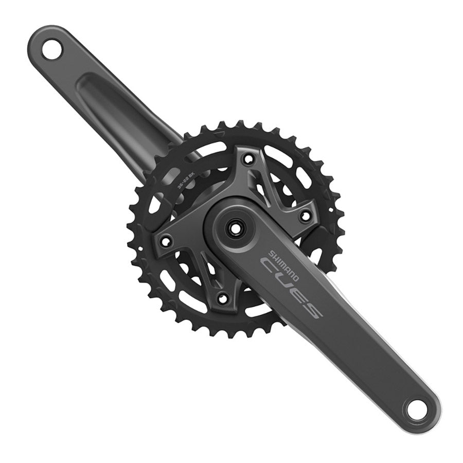 Shimano CUES FC-U6000-2 MTB crankset in black with 170mm arm length, 24mm spindle, 22/36 tooth chainrings, Hollowtech II design