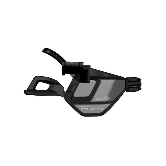 Shimano CUES SL-U8000 MTB trigger shifters with 11-speed I-spec II design, black color, for mountain bike gear shifting.