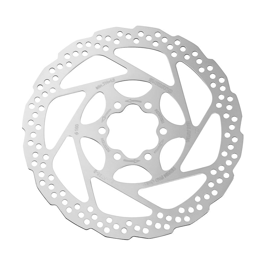 Shimano SM-RT56 180mm disc rotor for bicycle braking systems with ISO 6-bolt mounting, durable and high-performance.