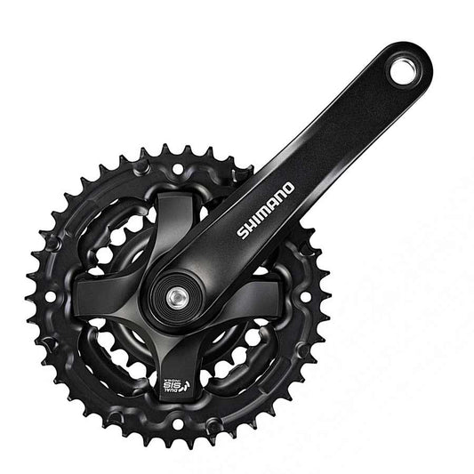 Shimano, FC-TY501, Crankset, 6/7/8 sp., 170mm, 24/34/42T, Riveted, Square, 47.5mm, Black