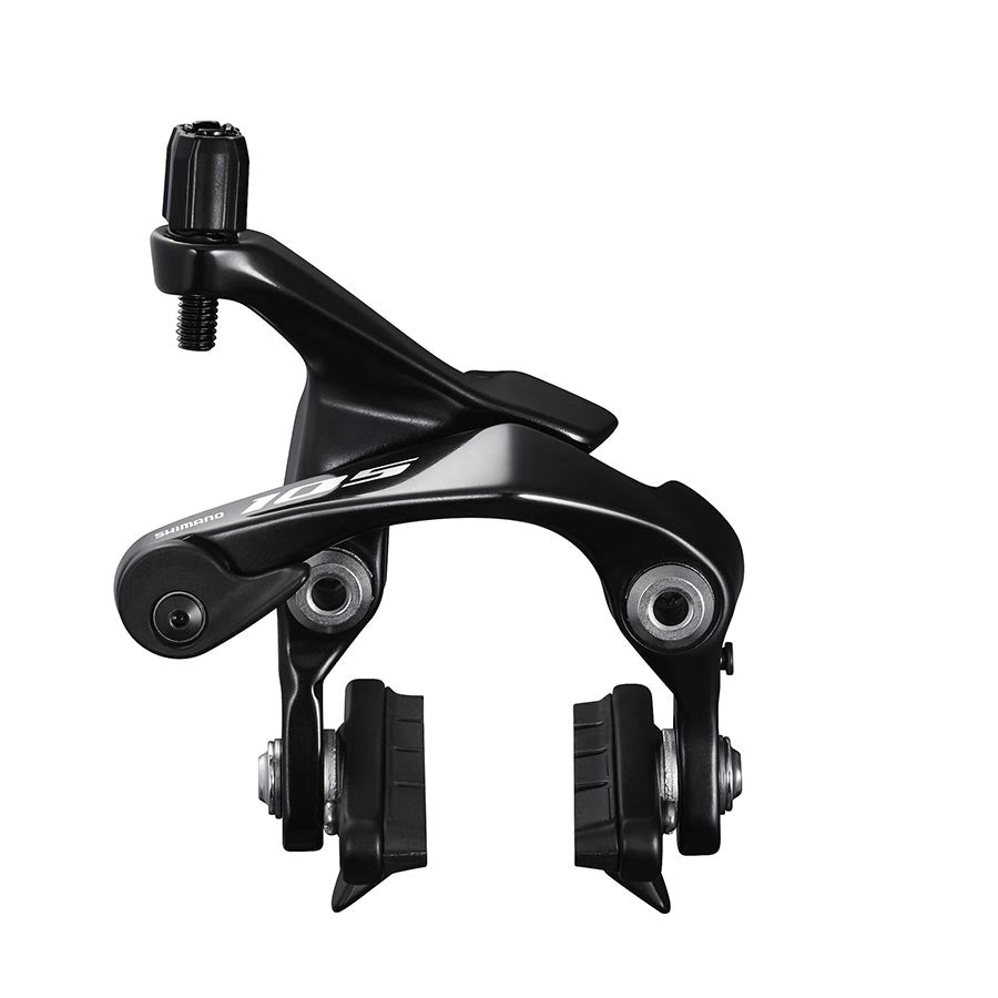 Shimano 105 BR-R7000 road caliper brakes front reach 39-51mm, black, lightweight 190g, for road bikes.