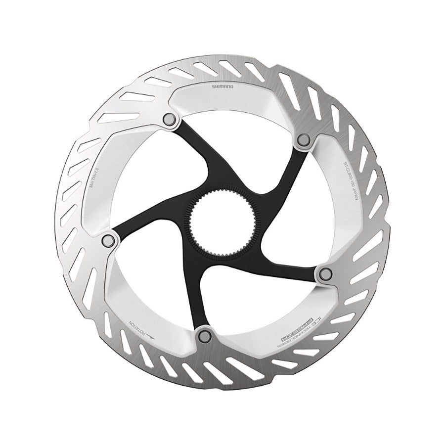 Shimano RT-CL800 160mm disc rotor for bike brakes, featuring center-lock design and high-performance braking surface.