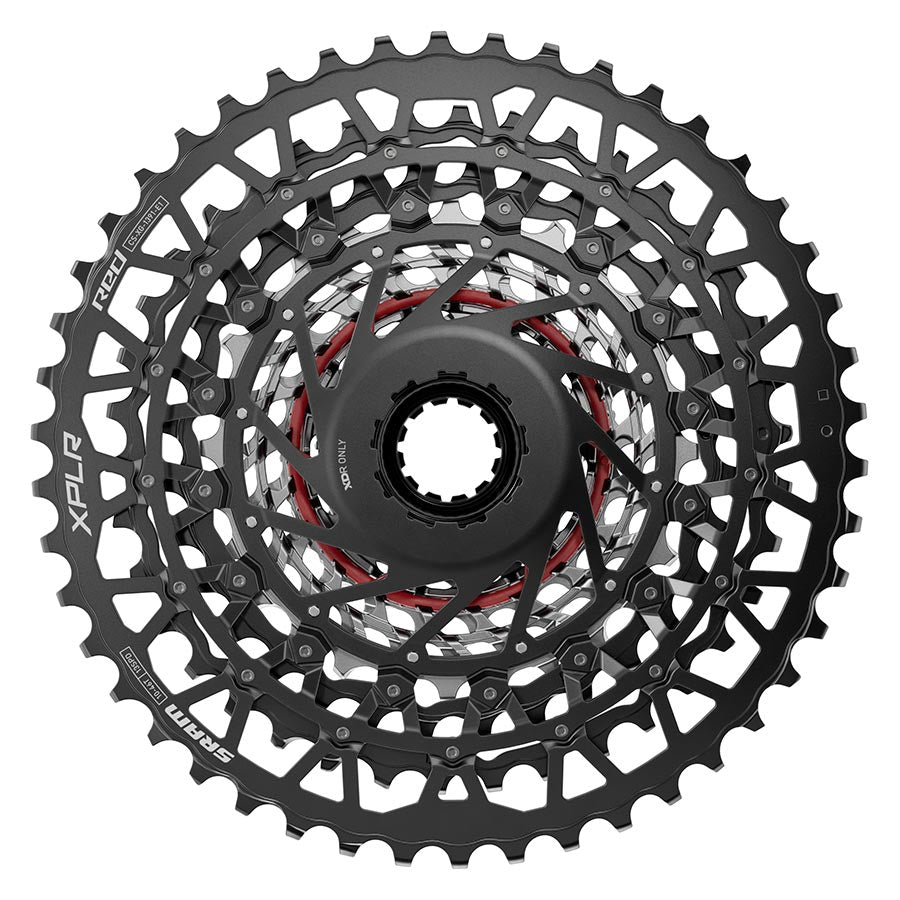 Silver SRAM GX Eagle T-Type 12-10-52T cassette with durable construction and precise gear teeth for mountain biking performance.