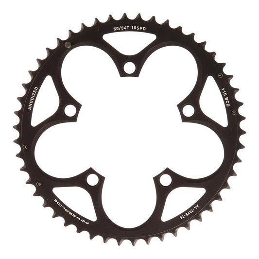 SRAM, 34T, 10 sp, BCD 110mm, 5-Bolt, Inner Chainring, For 34/50, Aluminum, Black, 11.6215.197.020