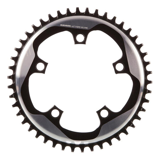 SRAM, 46T, 11sp, BCD: 110mm, 5 Bolts, X-Sync, Outer Chainring, For X-Sync, Aluminum, Grey, 11.6218.015.004