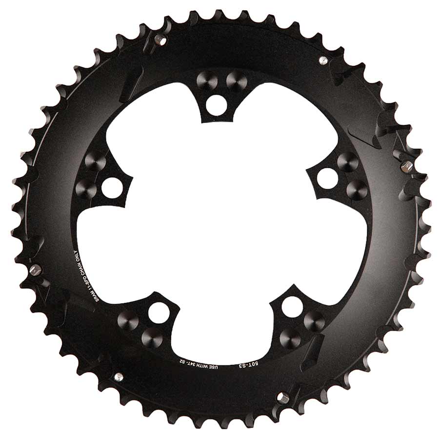 SRAM, 50T, 11sp, BCD: 110mm, 5 Bolts, Road X-Glide, Outer Chainring, For 34/50, Aluminum, Silver, 11.6218.016.001