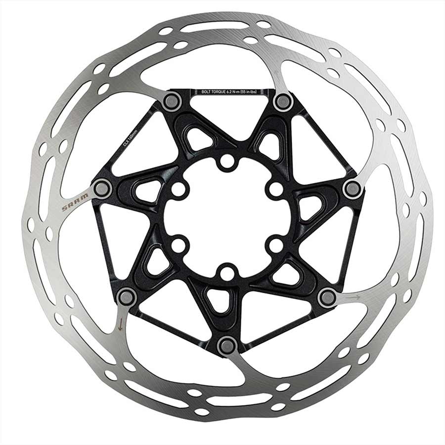 SRAM Centerline 2 Piece Rounded 6 Bolt Ti Bolts for disc rotors, durable titanium bike brake hardware with a rounded design.