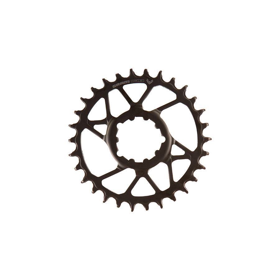 SRAM Eagle 70 3-bolt chainrings in black, 30-tooth steel, 12 BCD direct mount with bolts for 3-speed mountain bike.